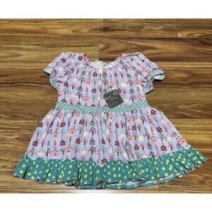 Matilda Jane Girls Sz 12 Top As You Wish Tunic Shirt Once Upon a Time Houses NWT